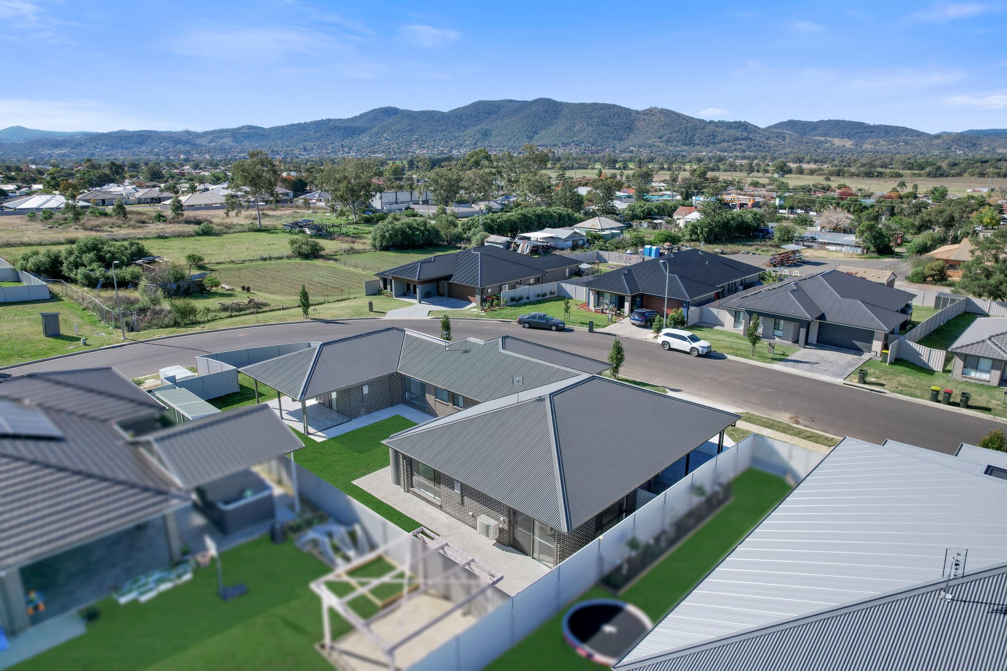 aerial view of backyard